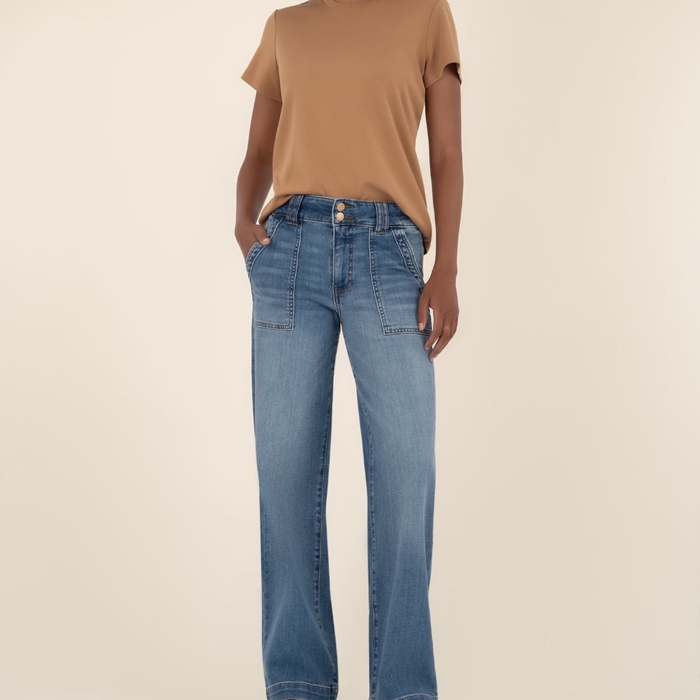 Kut from the Kloth Jodi High Rise Straight Leg Size 1010 / Ahead W/Medium Wash